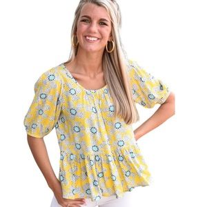 Compania‎ Fantastica Womens Small Short Sleeve Wild Flower Print Days Like Today